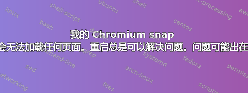 我的 Chromium snap 有时会无法加载任何页面。重启总是可以解决问题。问题可能出在哪里