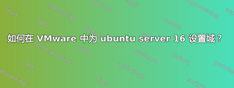 如何在 VMware 中为 ubuntu server 16 设置域？