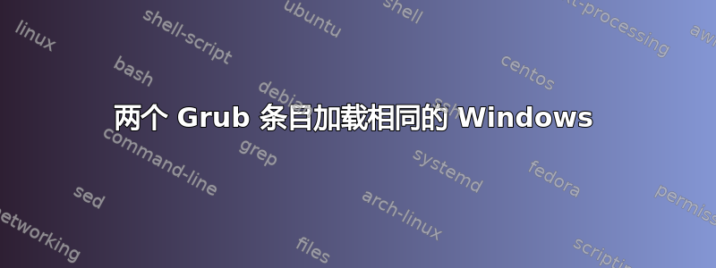 两个 Grub 条目加载相同的 Windows