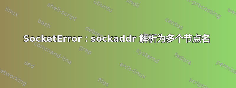 SocketError：sockaddr 解析为多个节点名