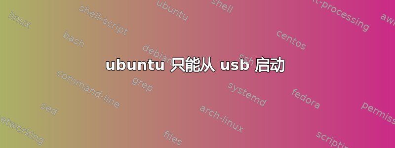 ubuntu 只能从 usb 启动