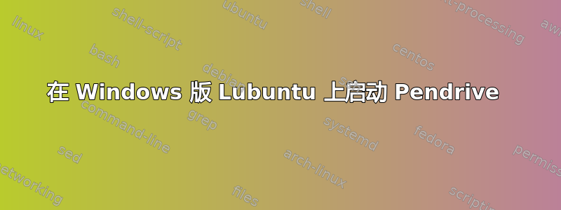 在 Windows 版 Lubuntu 上启动 Pendrive 