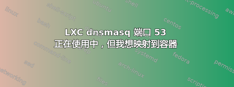 LXC dnsmasq 端口 53 正在使用中，但我想映射到容器