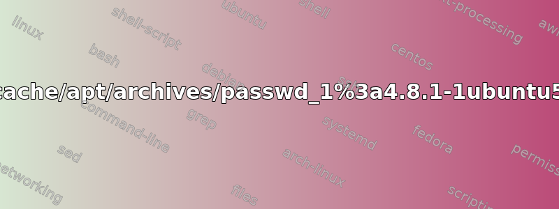 处理时遇到错误：/var/cache/apt/archives/passwd_1%3a4.8.1-1ubuntu5.20.04_amd64.deb