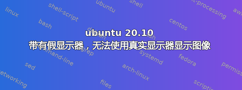 ubuntu 20.10 带有假显示器，无法使用真实显示器显示图像