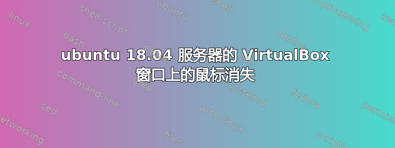 ubuntu 18.04 服务器的 VirtualBox 窗口上的鼠标消失