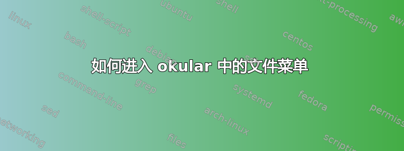 如何进入 okular 中的文件菜单