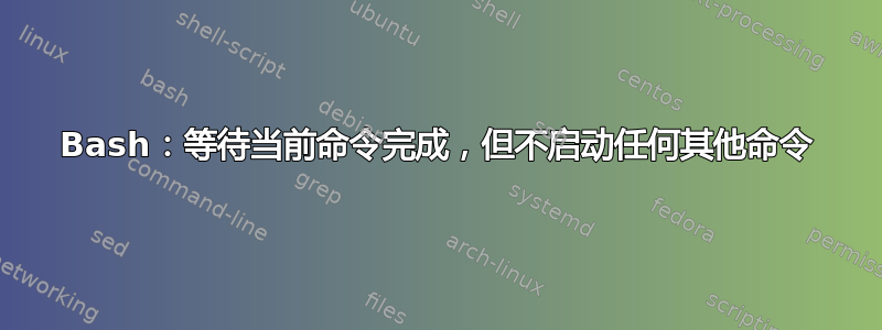 Bash：等待当前命令完成，但不启动任何其他命令