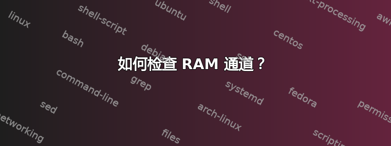 如何检查 RAM 通道？