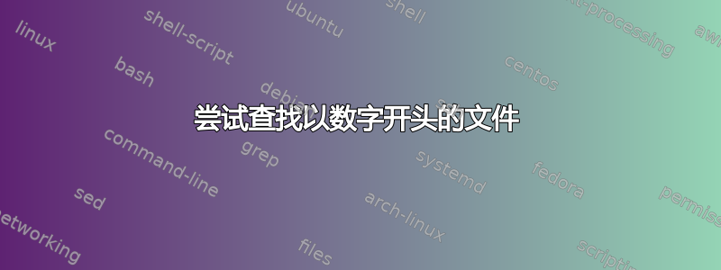 尝试查找以数字开头的文件