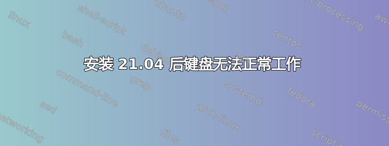 安装 21.04 后键盘无法正常工作