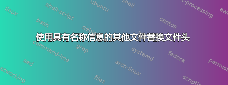 使用具有名称信息的其他文件替换文件头