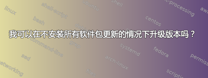 我可以在不安装所有软件包更新的情况下升级版本吗？