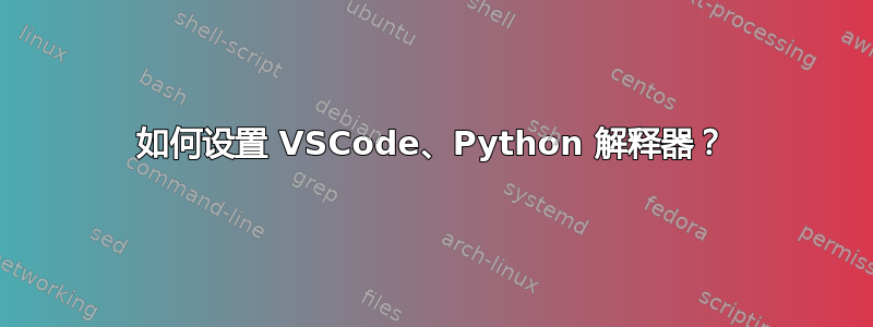 如何设置 VSCode、Python 解释器？