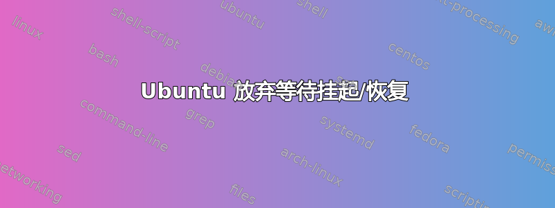 Ubuntu 放弃等待挂起/恢复