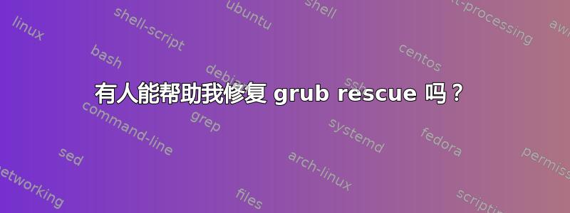 有人能帮助我修复 grub rescue 吗？