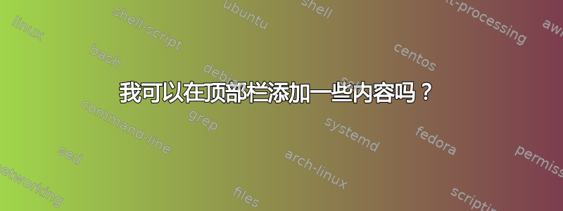 我可以在顶部栏添加一些内容吗？