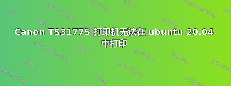 Canon TS31775 打印机无法在 ubuntu 20.04 中打印