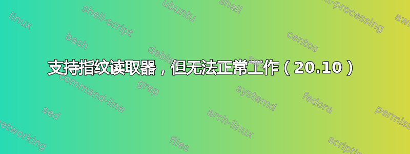 支持指纹读取器，但无法正常工作（20.10）