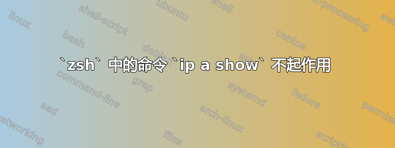 `zsh` 中的命令 `ip a show` 不起作用