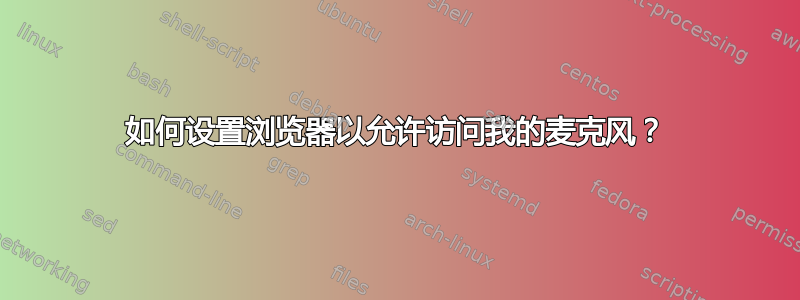 如何设置浏览器以允许访问我的麦克风？