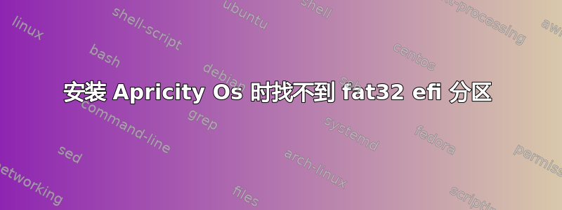 安装 Apricity Os 时找不到 fat32 efi 分区