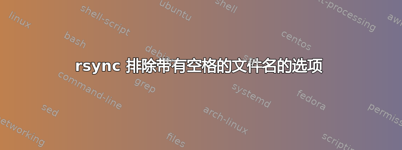 rsync 排除带有空格的文件名的选项