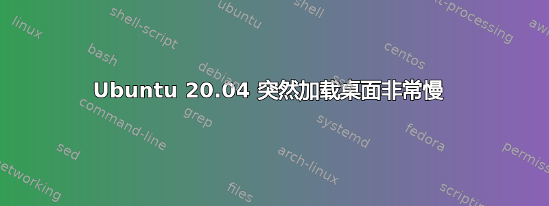 Ubuntu 20.04 突然加载桌面非常慢 