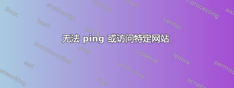 无法 ping 或访问特定网站