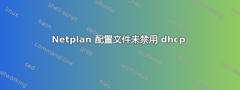 Netplan 配置文件未禁用 dhcp