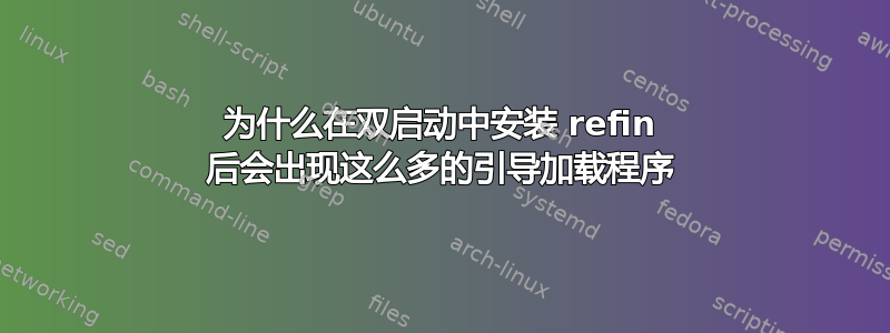 为什么在双启动中安装 refin 后会出现这么多的引导加载程序