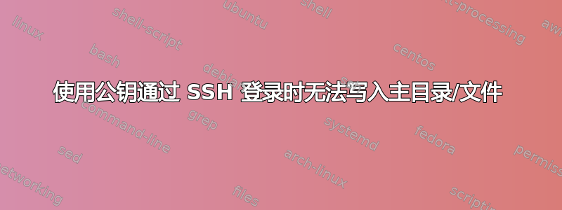 使用公钥通过 SSH 登录时无法写入主目录/文件