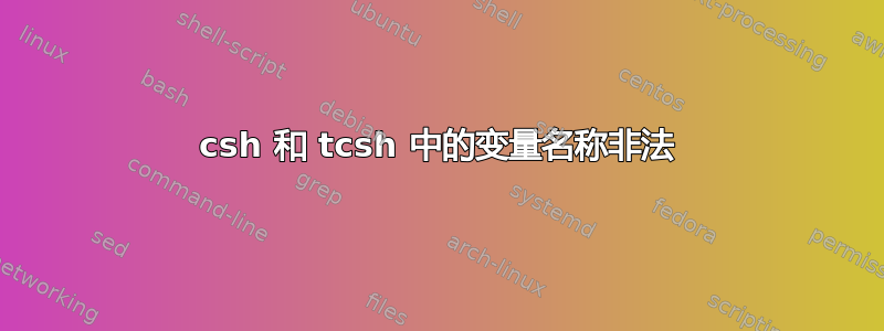 csh 和 tcsh 中的变量名称非法