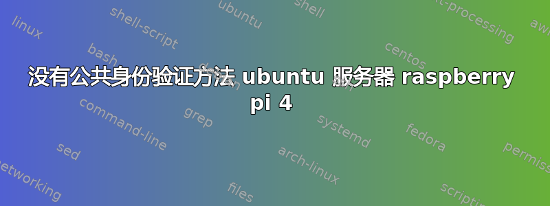 没有公共身份验证方法 ubuntu 服务器 raspberry pi 4