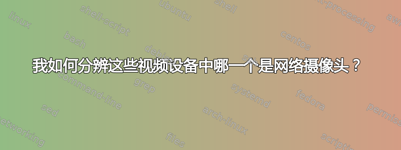 我如何分辨这些视频设备中哪一个是网络摄像头？