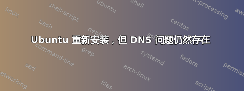 Ubuntu 重新安装，但 DNS 问题仍然存在