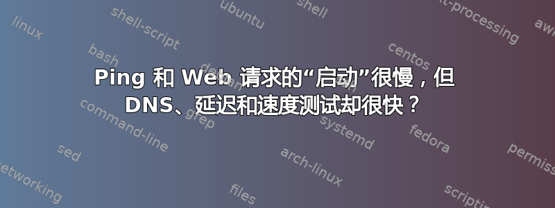 Ping 和 Web 请求的“启动”很慢，但 DNS、延迟和速度测试却很快？