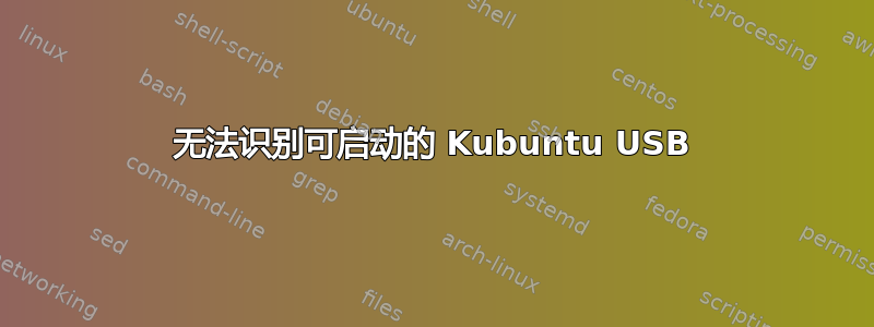 无法识别可启动的 Kubuntu USB