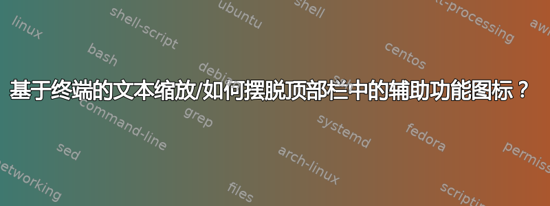 基于终端的文本缩放/如何摆脱顶部栏中的辅助功能图标？