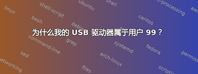 为什么我的 USB 驱动器属于用户 99？