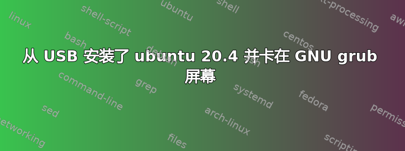 从 USB 安装了 ubuntu 20.4 并卡在 GNU grub 屏幕