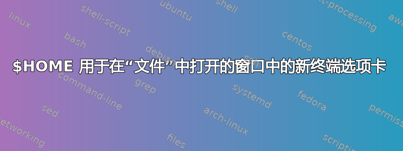 $HOME 用于在“文件”中打开的窗口中的新终端选项卡