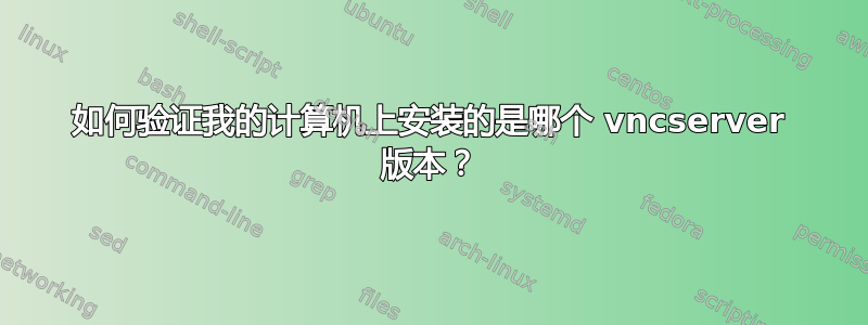 如何验证我的计算机上安装的是哪个 vncserver 版本？