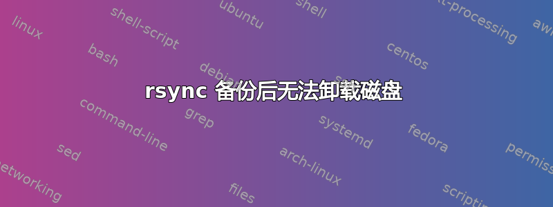 rsync 备份后无法卸载磁盘