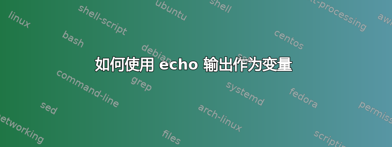 如何使用 echo 输出作为变量