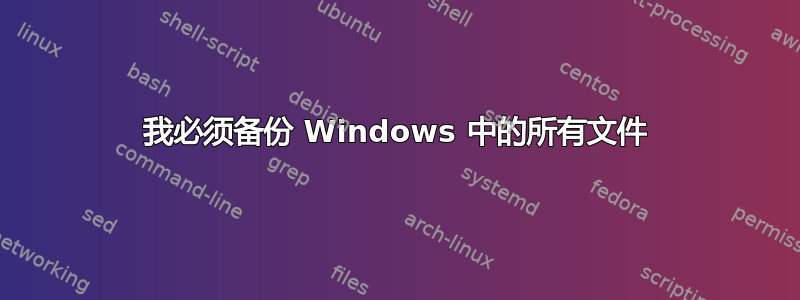 我必须备份 Windows 中的所有文件