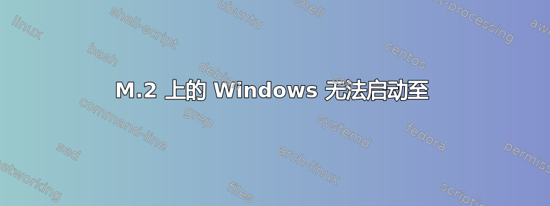 M.2 上的 Windows 无法启动至