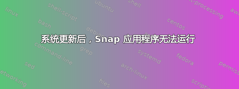 系统更新后，Snap 应用程序无法运行