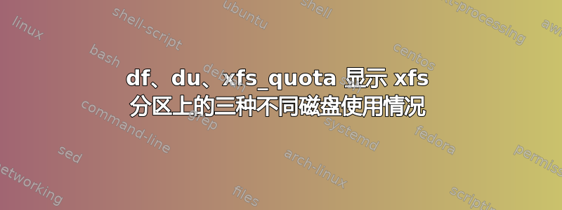 df、du、xfs_quota 显示 xfs 分区上的三种不同磁盘使用情况