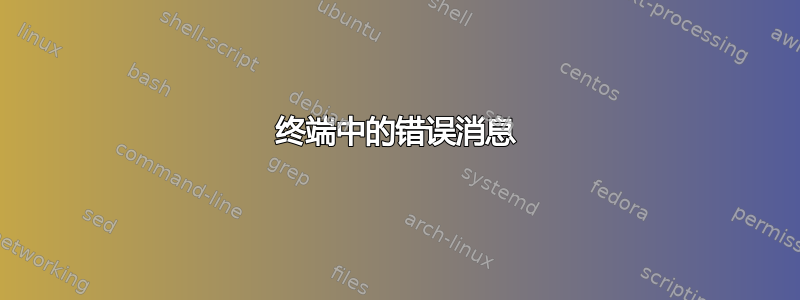 终端中的错误消息